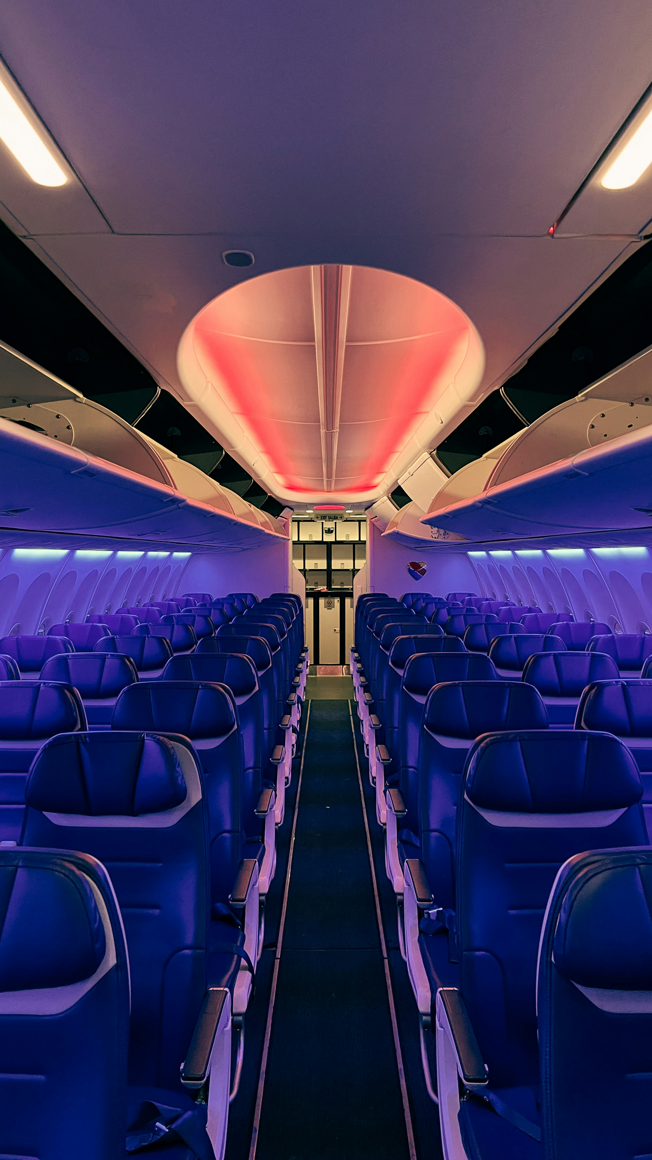 Modern aircraft cabin interior