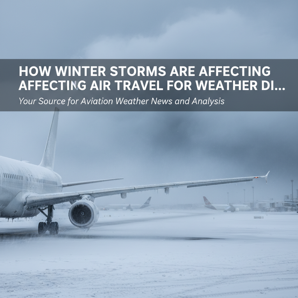 Professional blog header image for article titled: How Winter Storms Are Affecting Air Travel for Weather Di.... High quality, relevant imagery, clean composition.