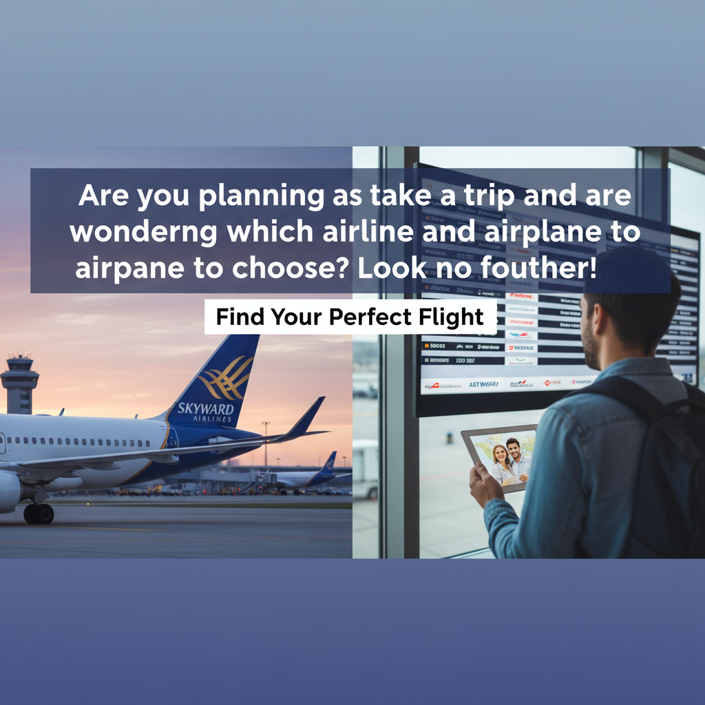 Professional blog header image for article titled: Are you planning to take a trip and are wondering which airline and airplane to choose? Look no further!. High quality, relevant imagery, clean composition.