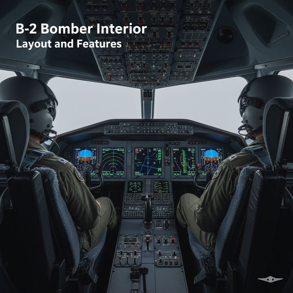 Professional blog header image for article titled: B-2 Bomber Interior - Layout and Features. High quality, relevant imagery, clean composition.