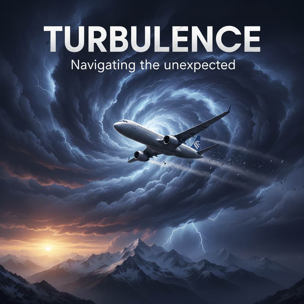 Professional blog header image for article titled: Turbulence. High quality, relevant imagery, clean composition.