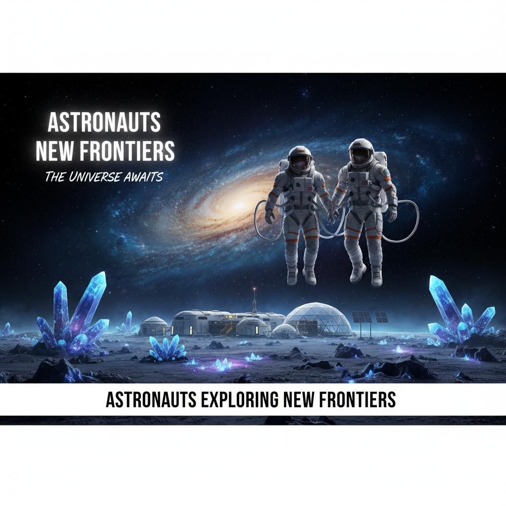 Professional blog header image for article titled: Astronauts Exploring New Frontiers. High quality, relevant imagery, clean composition.