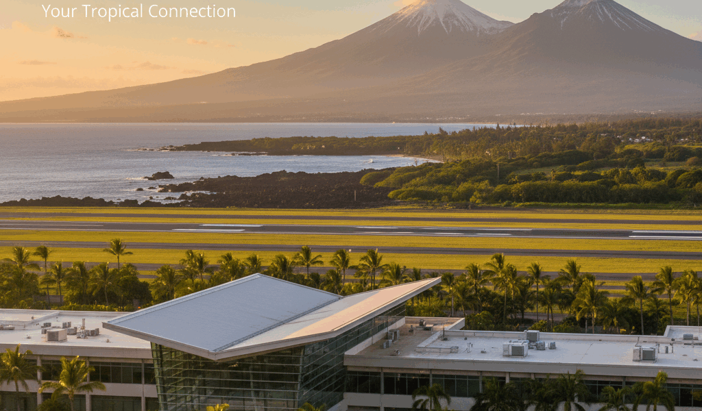 Professional blog header image for article titled: Hilo Airport Gateway Island. High quality, releva