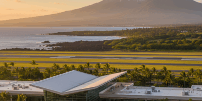 Professional blog header image for article titled: Hilo Airport Gateway Island. High quality, releva