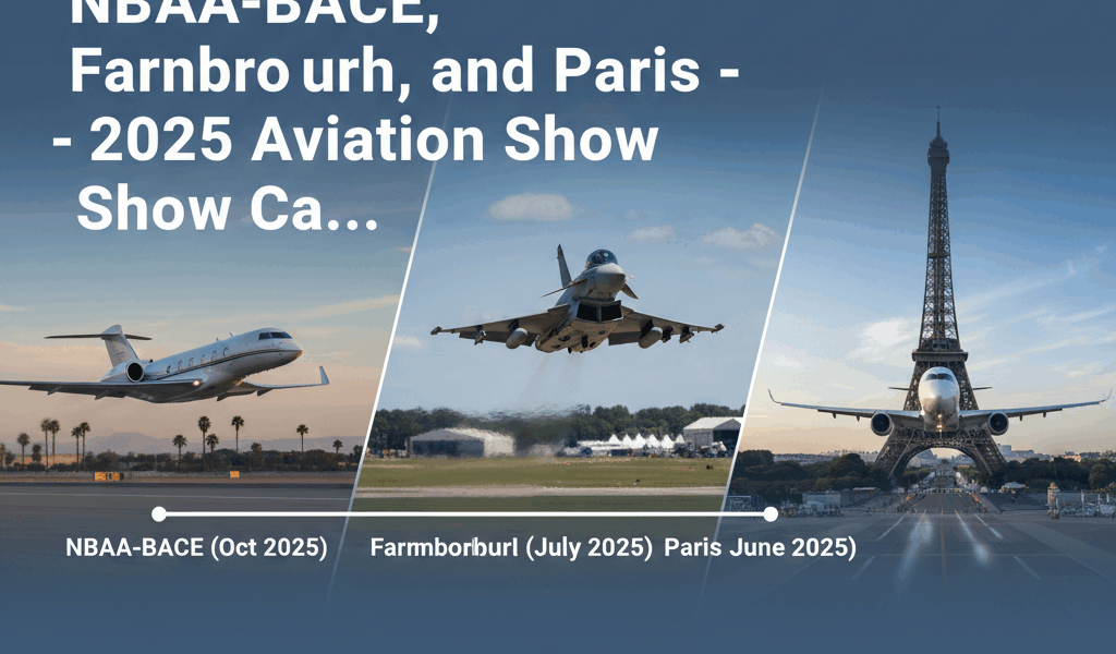 Professional blog header image for article titled: NBAA-BACE, Farnborough, and Paris - 2025 Aviation