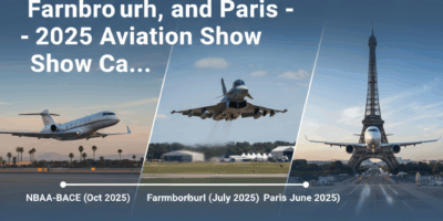 Professional blog header image for article titled: NBAA-BACE, Farnborough, and Paris - 2025 Aviation