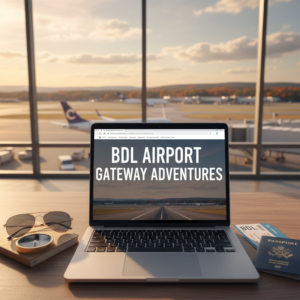 Professional blog header image for article titled: BDL Airport Gateway Adventures. High quality, relevant imagery, clean composition.
