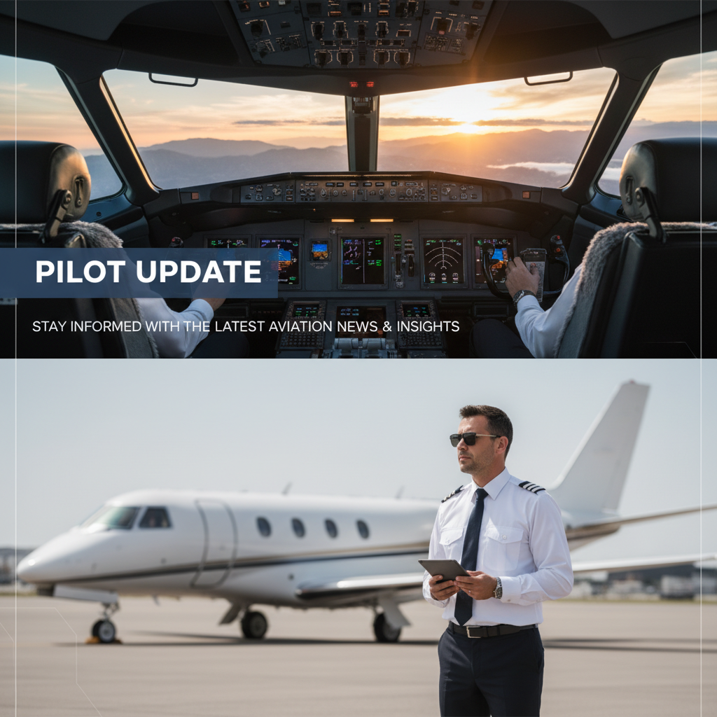 Professional blog header image for article titled: Pilot update. High quality, relevant imagery, clean composition.