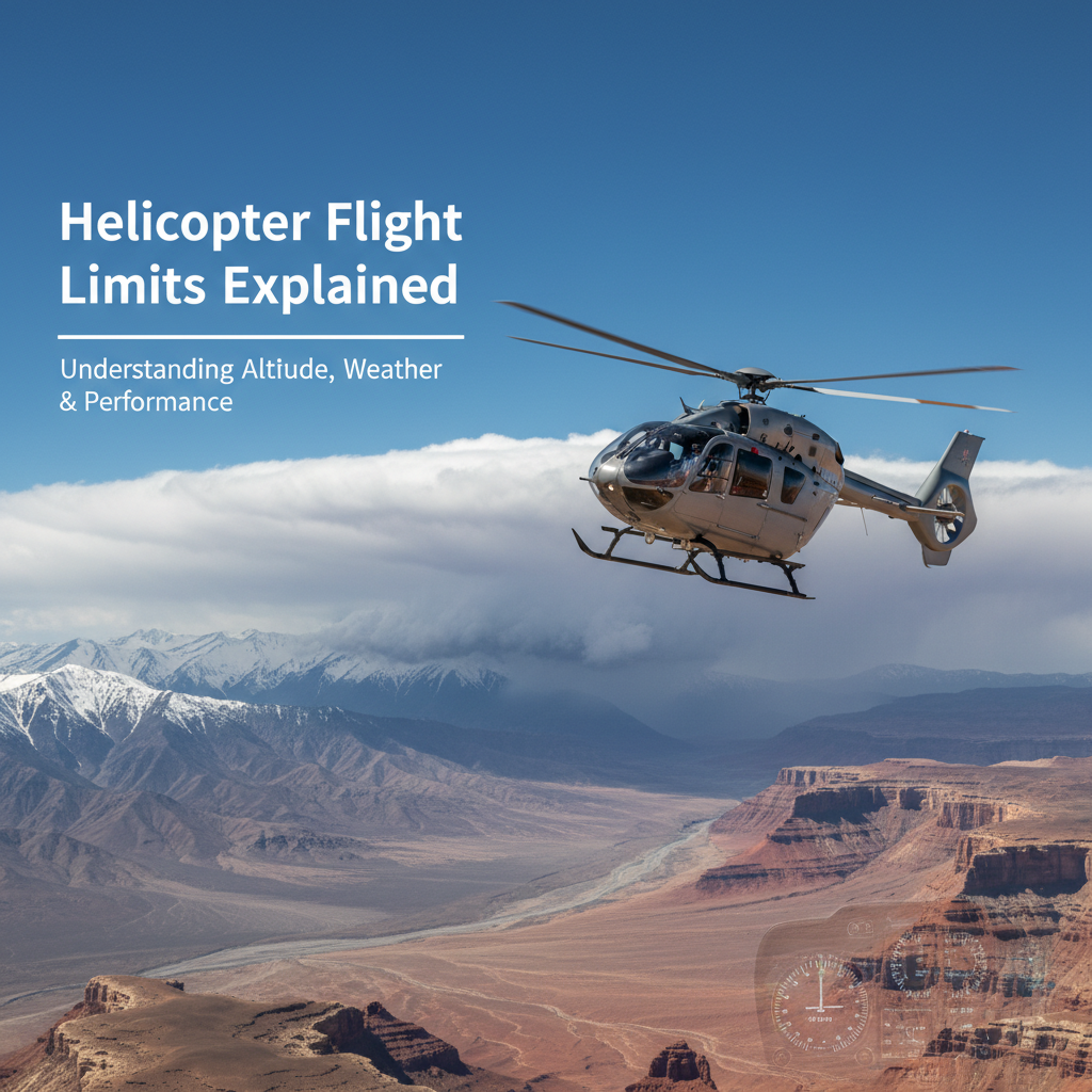 Professional blog header image for article titled: Helicopter Flight Limits Explained. High quality, relevant imagery, clean composition.