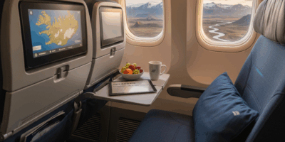 Professional blog header image for article titled: Icelandair Economy Comfort Value. High quality, r