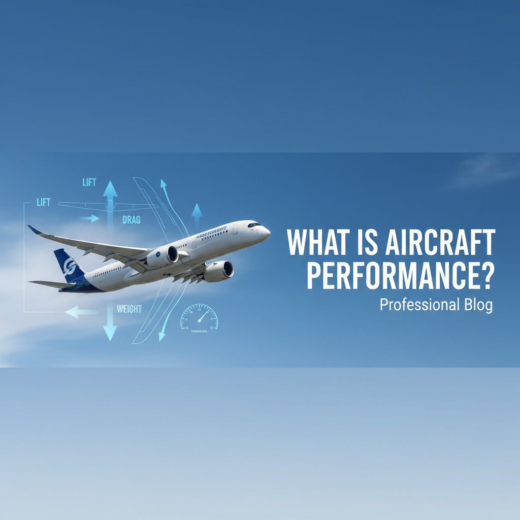 Professional blog header image for article titled: What is aircraft performance. High quality, relevant imagery, clean composition.