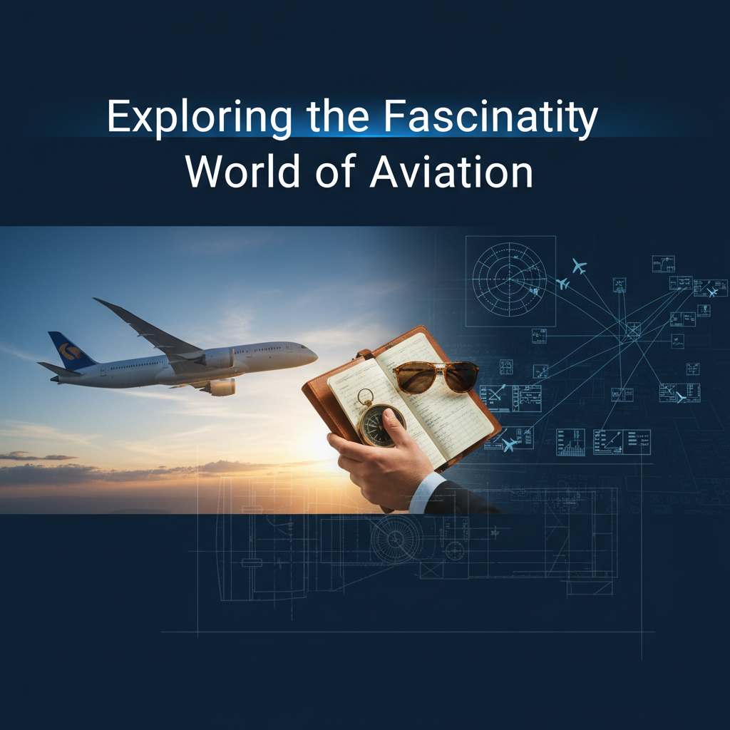 Professional blog header image for article titled: Exploring the Fascinating World of Aviation. High quality, relevant imagery, clean composition.