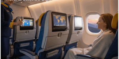 Professional blog header image for article titled: Condor Premium Economy Experience. High quality,