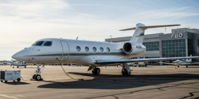 netjets private jet parked on fbo ramp gulfstream or citatio 20260331 100929