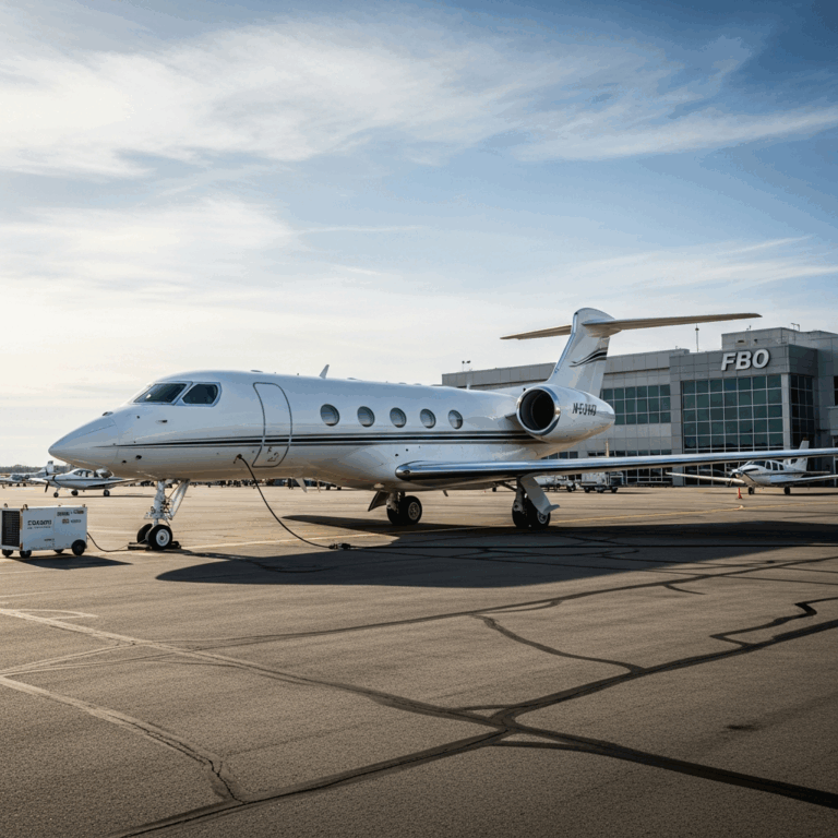 netjets private jet parked on fbo ramp gulfstream or citatio 20260331 100929